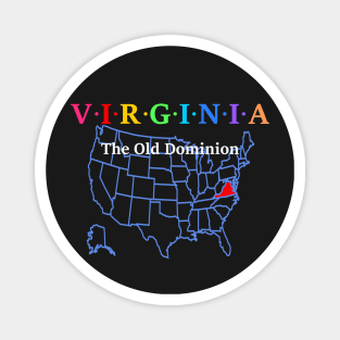 Virginia, USA. The Old Dominion. (With Map) Magnet